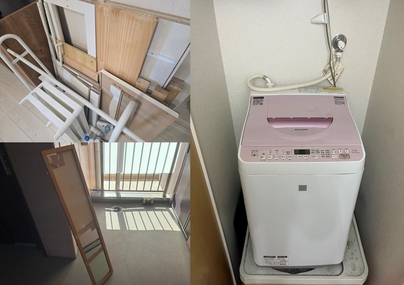 岩倉市にて引越時の片付けで廃材や粗大ゴミの回収と洗濯機の処分実績 
